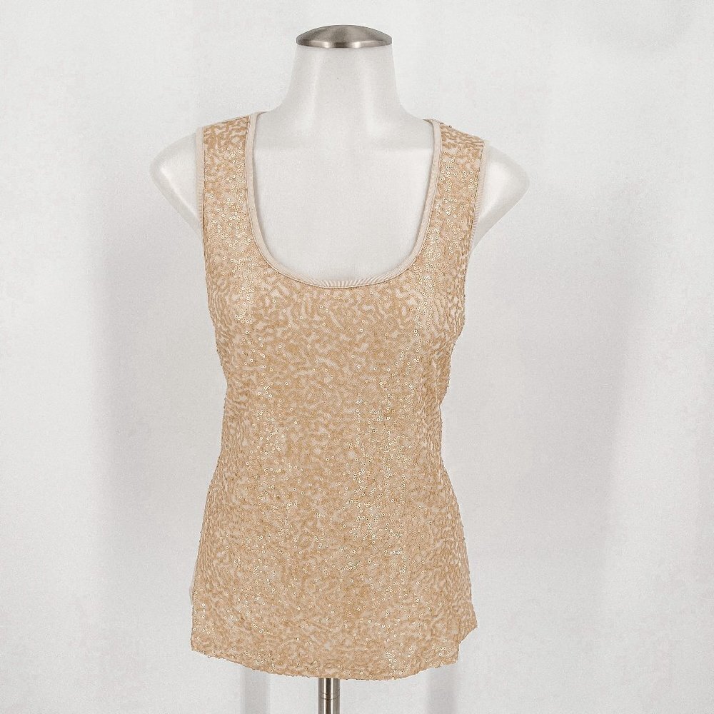 Lord and Taylor beige sparkly top